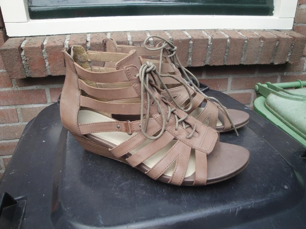 Taupe leren sandalen 5THE AVENUE maat 40, Overige kleuren, Zo goed als nieuw, 5th Avenue, Sandalen of Muiltjes