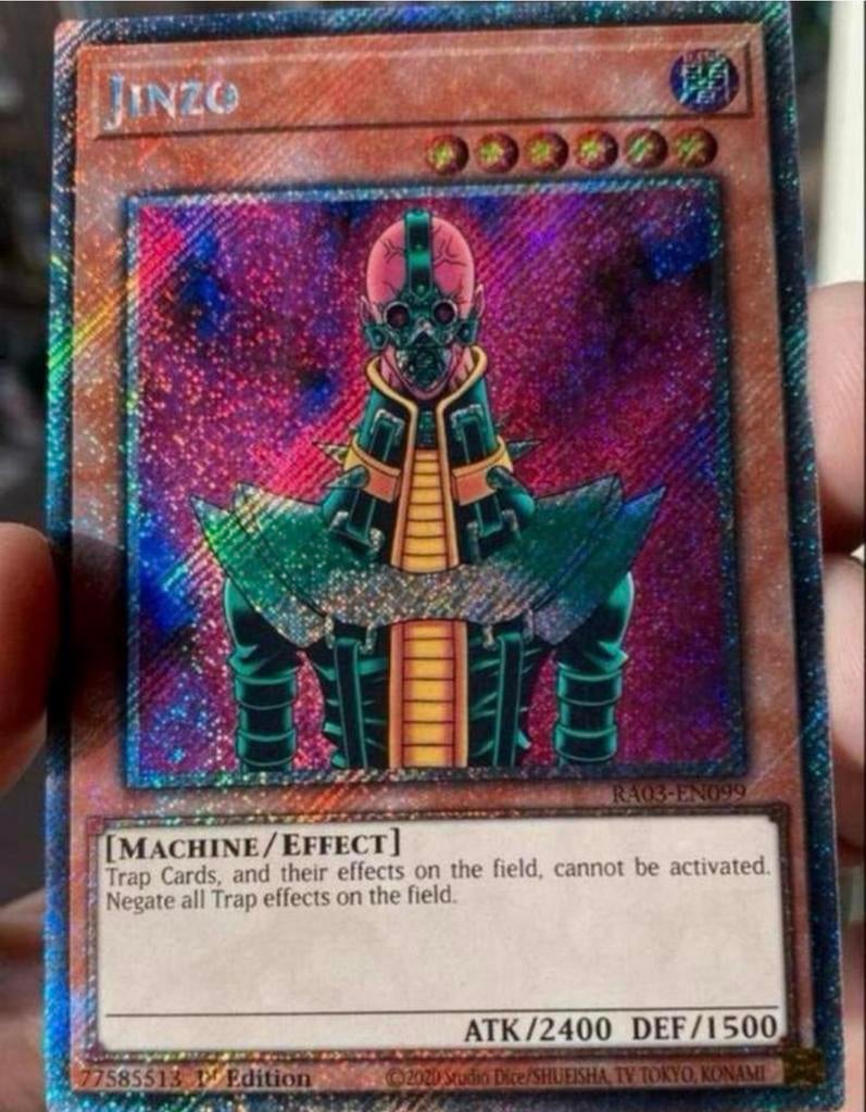 Yu-Gi-Oh! Jinzo RA03 1st Edition M/NM !, Ophalen of Verzenden, Zo goed als nieuw, Losse kaart, Foil