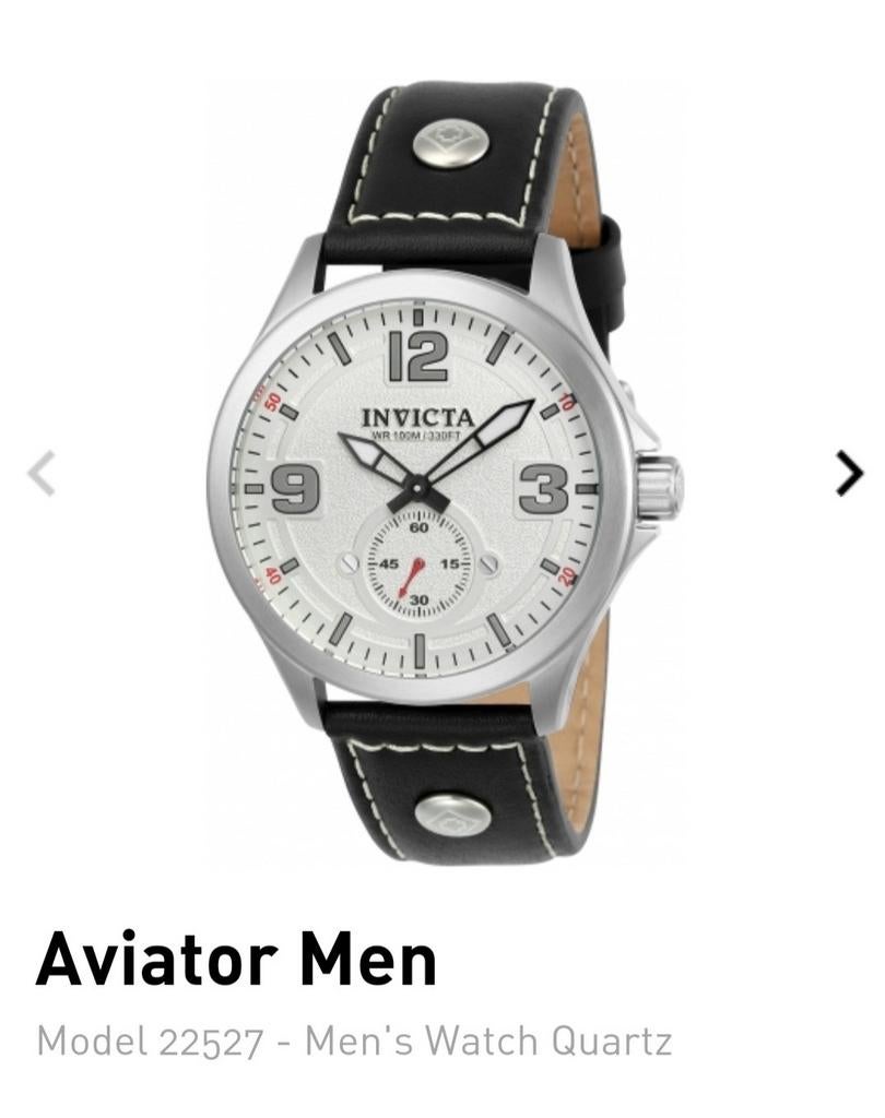 Invicta Aviator, Sieraden, Tassen en Uiterlijk, Horloges | Heren, Overige merken, Leer, Staal, Polshorloge