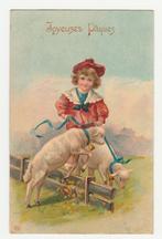 Pasen.  Kindje met lammetjes.  1912., Verzenden, Voor 1920, Gelopen, Overige thema's