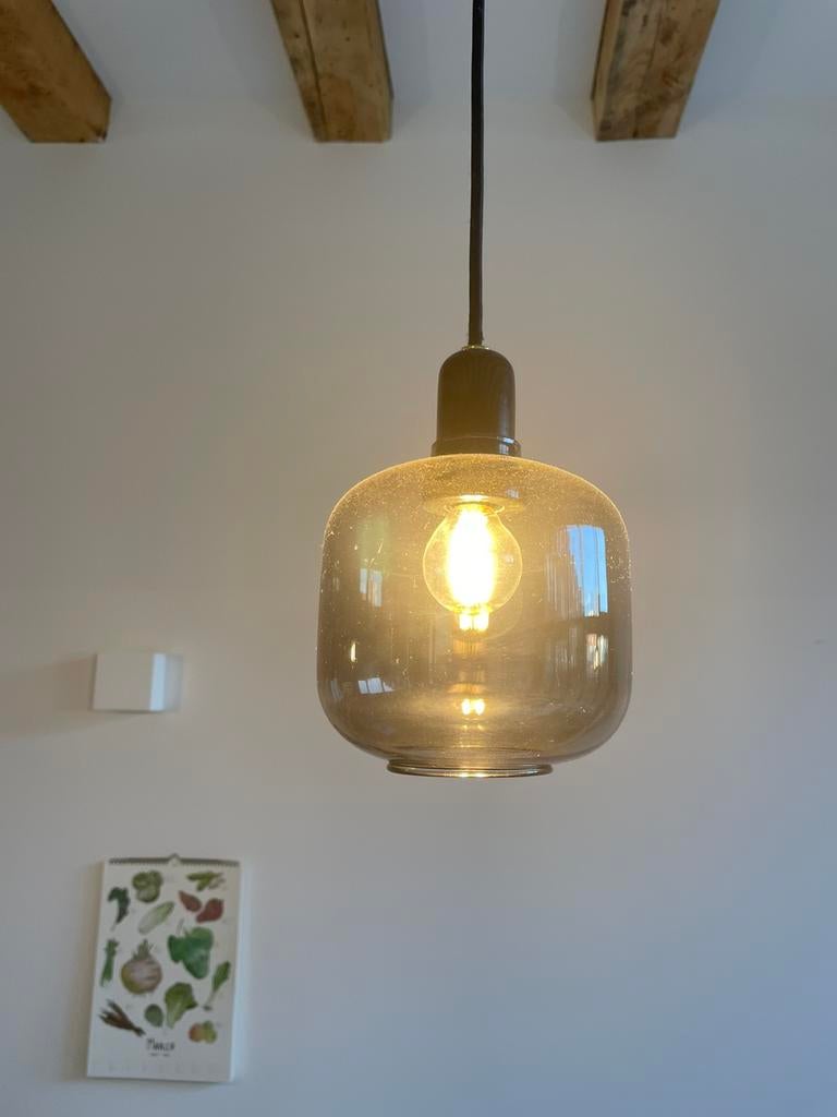3x Normann Copenhagen glazen lampenkap – rookglas – Ø 13 cm, Ophalen of Verzenden, Zo goed als nieuw, Glas, Minder dan 50 cm