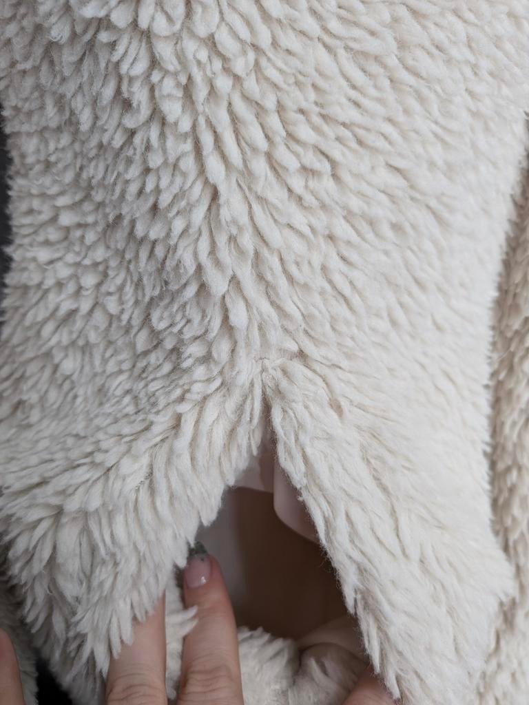 Hema teddy fluffy jas maat M crème kleurig, Maat 38/40 (M), Hema, Overige kleuren, Hema