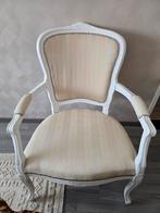 Barok Louis XV stijl stoel wit met ecru bekleding, Ophalen