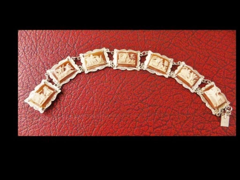 Italiaanse Zilveren Armband met 7 Bijzonder Griekse Goden!, Verzenden, Zilver, Armband