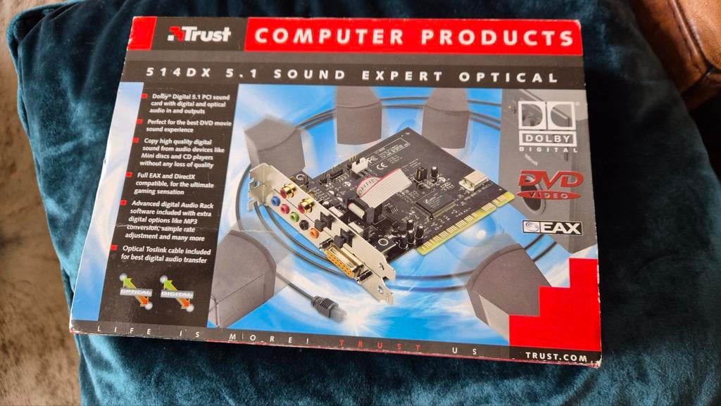 Trust 514DX 5.1 Sound Expert Optical geluidskaart (PCI), Computers en Software, Ophalen of Verzenden, Gebruikt, Intern, Trust