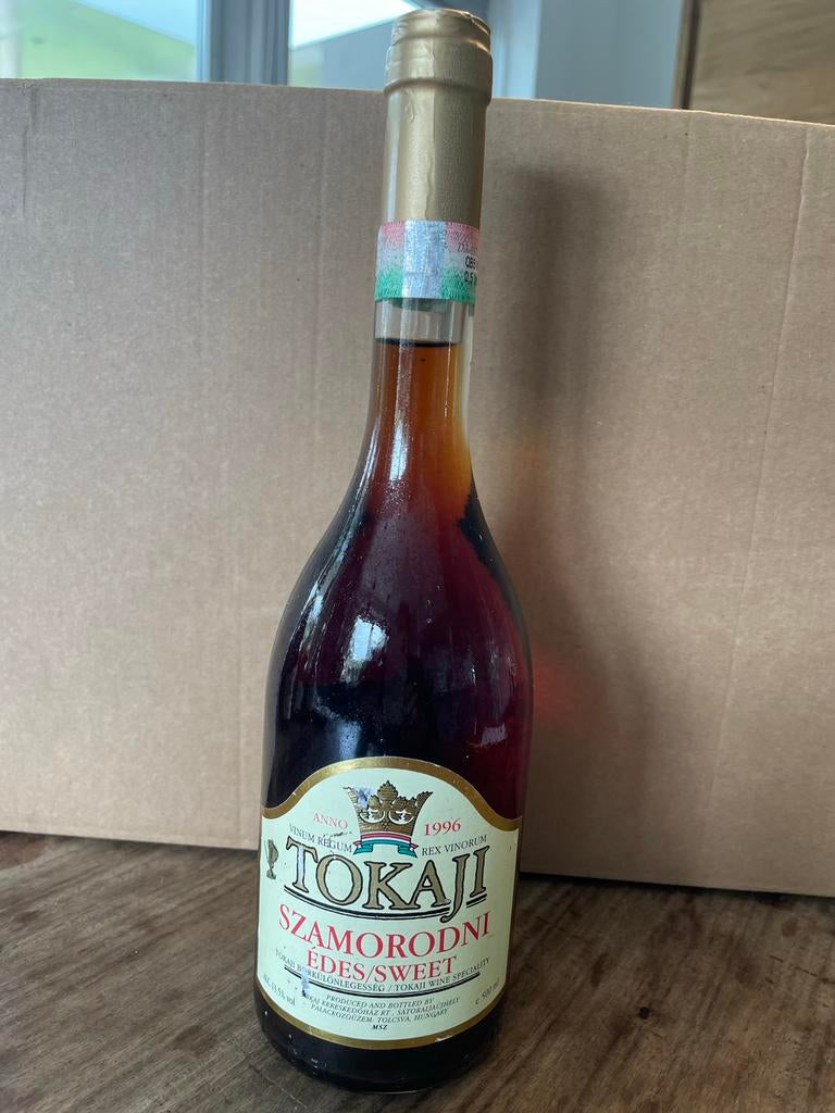 Tokaji Szamorodni Édes/Sweet 1996 - Hongaarse dessertwijn, Gebruikt, Overige gebieden, Ophalen of Verzenden, Witte wijn