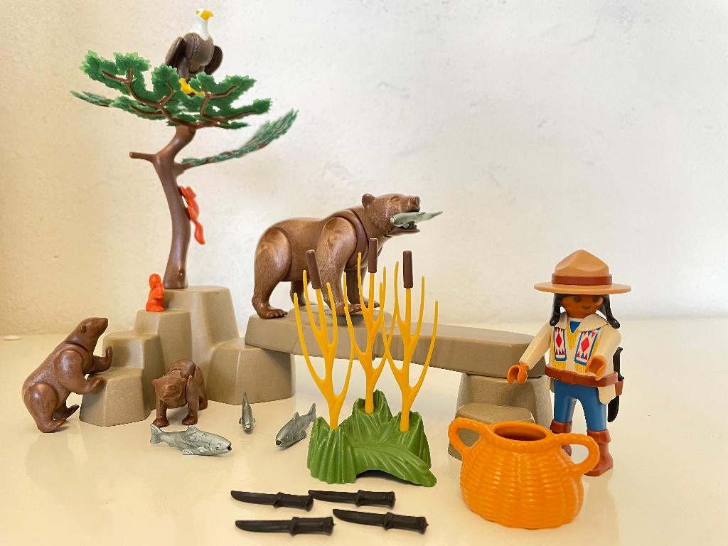 Playmobil 3830 Wilde dieren en Indiaans, Ophalen of Verzenden, Zo goed als nieuw, Complete set