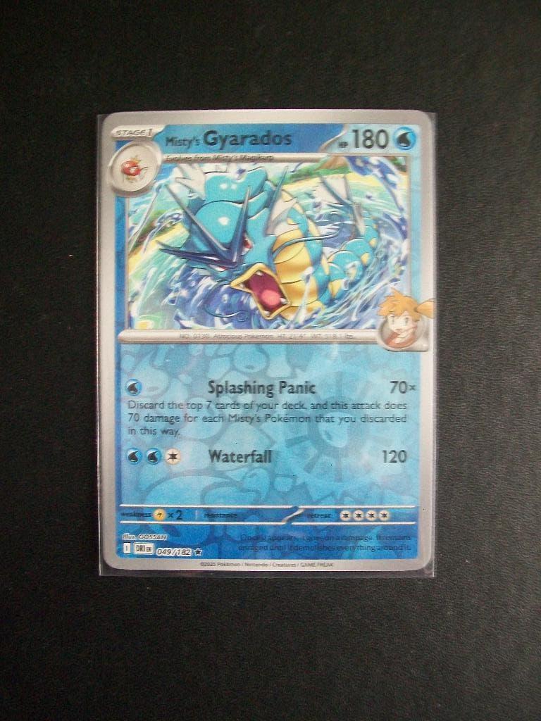 1082. Nieuwe Pokemon Kaart Holofoil Misty's GYARADOS 049/182, Verzenden, Nieuw, Losse kaart, Foil