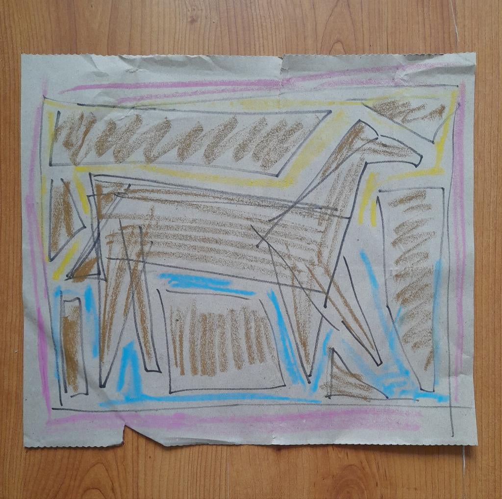 Paard tekening, Antiek en Kunst, Kunst | Litho's en Zeefdrukken, Ophalen of Verzenden