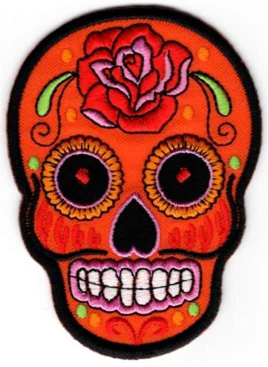 Sugar Skull stoffen opstrijk patch embleem #42, Verzamelen, Stickers, Nieuw, Bedrijf of Vereniging, Ophalen of Verzenden