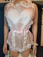 Roze Satijn Lingerie met Kant Ruches Sissy Outfit  Handmade, Handmade, Verzenden, Roze, BH