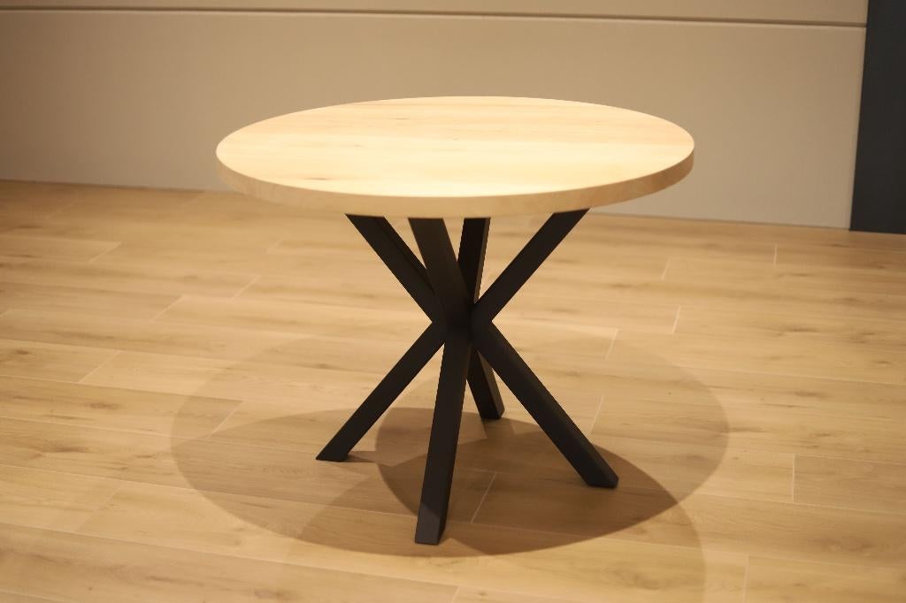 Ronde eiken eettafel | massief eiken | Direct leverbaar!, Huis en Inrichting, Tafels | Eettafels, Nieuw, Ophalen of Verzenden