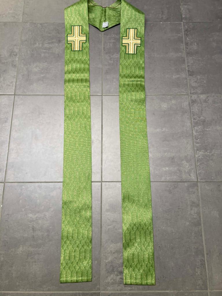 Groene stola Slabbinck, volledig met goud doorweven, Ophalen of Verzenden