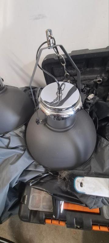 2 Grijze Hanglampen - Ø 40cm beschikbaar voor biedingen