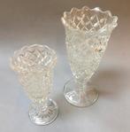 Vintage glazen vazen, set van twee stuks, groot en klein, Ophalen of Verzenden