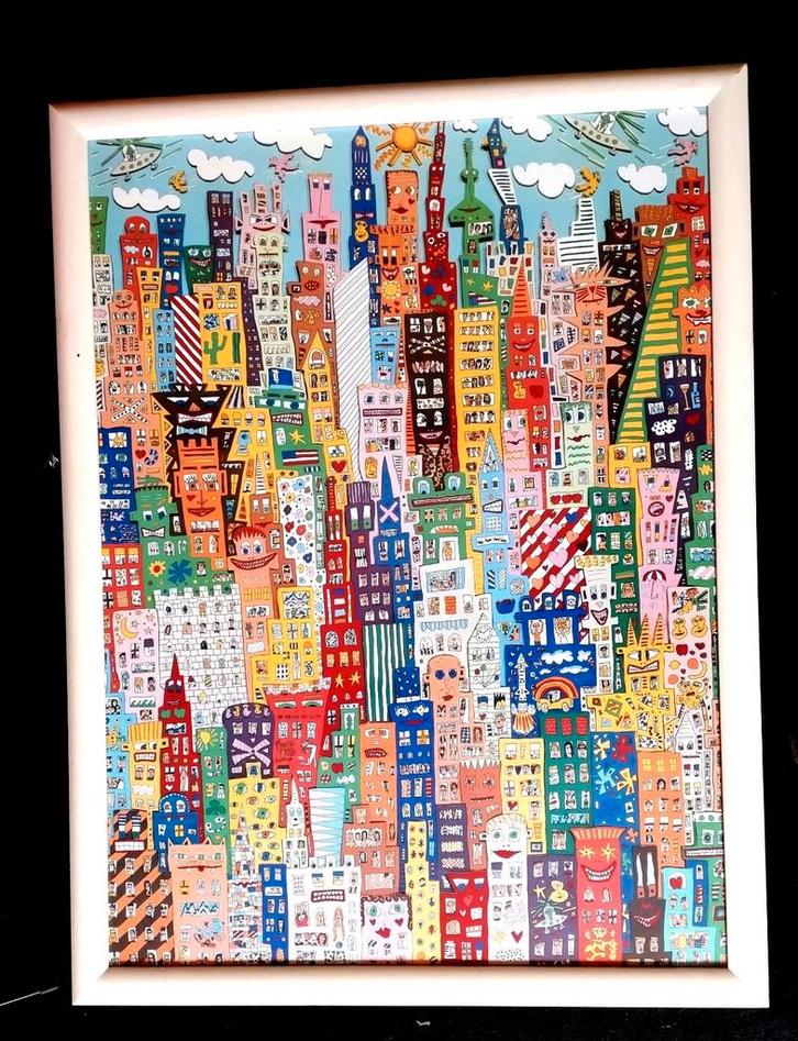 Prent : "One Man's Floor is Another Man's Ceiling",  James R, Antiek en Kunst, Kunst | Schilderijen | Abstract, Ophalen of Verzenden