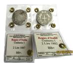 ** Italie  -  2 x 2 LIRE - Umberto 2  -  ZILVER  **, Verzenden, Italië, Setje, Zilver