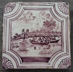 18 de eeuw Bodemvondst Tegel Wandtegel Delftse Delft, Antiek en Kunst, Ophalen of Verzenden