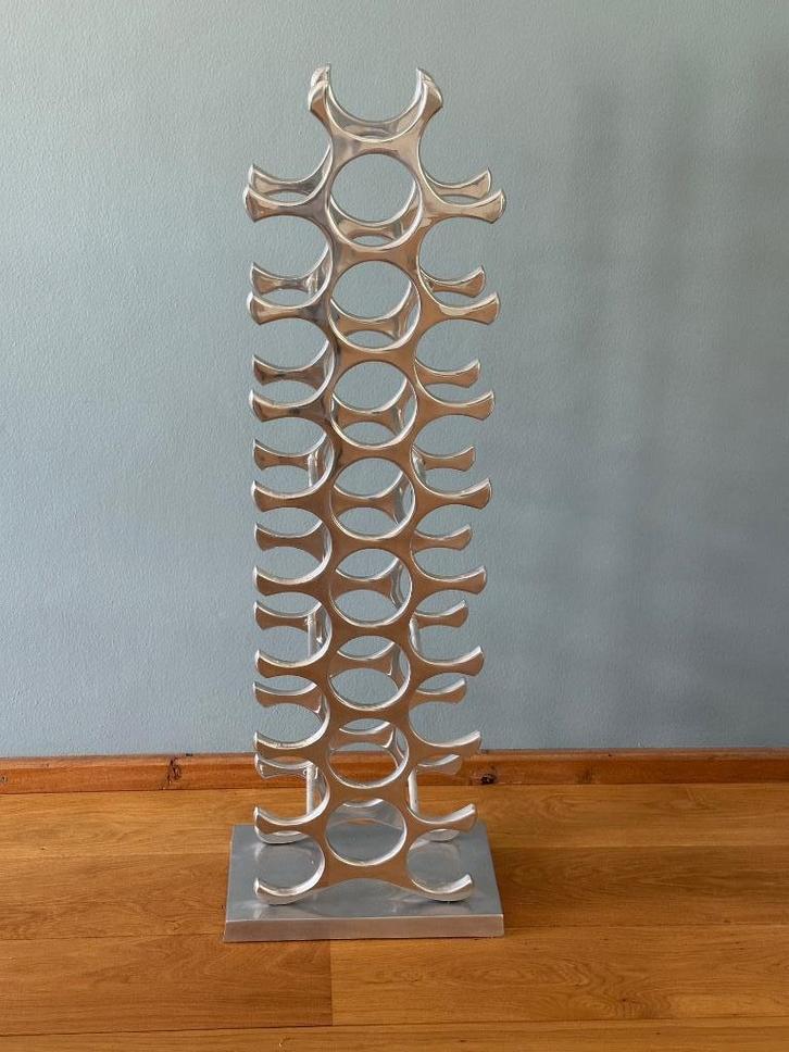 Wijnrek Michael Noll design Aluminium, Huis en Inrichting, Woonaccessoires | Wijnrekken, Zo goed als nieuw, 75 cm of meer, Metaal
