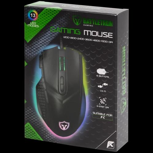 Battletron gaming-muis 8-knops, Computers en Software, Muizen, Nieuw, Muis, Bedraad, Gaming muis, Ophalen