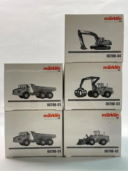 *NIEUW* Märklin 00788-01-02-03-04 5x Volvo Wegenbouwmachine*, Hobby en Vrije tijd, Modelauto's | 1:87, Nieuw, Hijskraan, Tractor of Landbouw