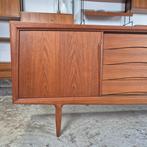 Gunni Omann, Axel Christensen vintage Deens teak sideboard, Ophalen, Gebruikt, Scandinavisch, Omann Jun, denmark, wandmeubel, Axel Christensen Odder Møbler