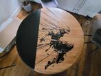 Ronde eiken eettafel, Huis en Inrichting, Tafels | Eettafels, Ophalen, Gebruikt, Vier personen, 100 tot 150 cm