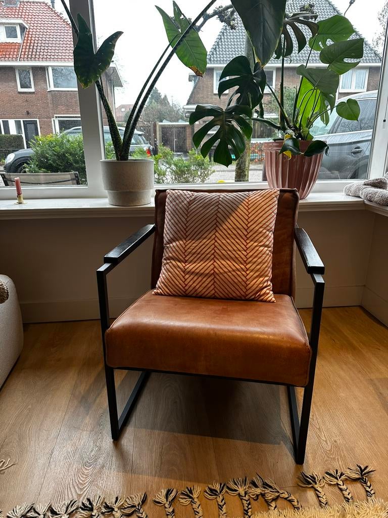 Leren stoel | Loods 5, Ophalen of Verzenden, Zo goed als nieuw, 75 tot 100 cm, 50 tot 75 cm