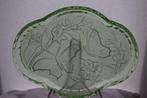 Vintage Art Deco stijl Sowerby glas dienblad c 1950, Antiek en Kunst, Ophalen of Verzenden