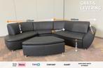 GRATIS LEVERING HEEL NL Hummel Design Grijs Leer Hoekbank, Hoekbank, Ophalen of Verzenden, Zo goed als nieuw, 200 tot 250 cm