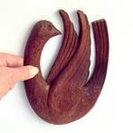 vintage Mid Century Deens Design VOGEL wandobject teak hout, Ophalen of Verzenden, Gebruikt