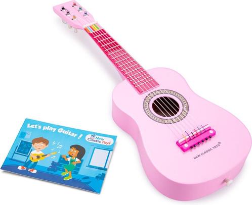 New Classic Toys - Speelgoed Gitaar met Draagriem - Roze, Kinderen en Baby's, Speelgoed | Overig, Nieuw, Meisje, Ophalen of Verzenden