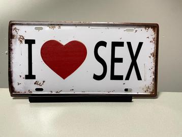 I love Sex wandbord (old Look) beschikbaar voor biedingen
