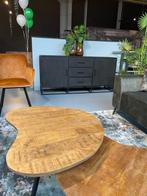 dressoir 180 cm 3 lade 2 deur massief mango zwart metaal, 150 tot 200 cm, Nieuw, Ophalen of Verzenden, 3 of 4 laden