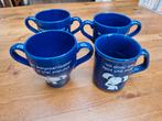 Set van 4 blauwe Blue Band mokken van vroeger, Ophalen of Verzenden, Zo goed als nieuw, Overige stijlen, Kop(pen) en/of Schotel(s)