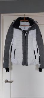 Mooie ski winterjas wit grijs mt L, Ophalen, Falcon, Maat 42/44 (L), Zo goed als nieuw