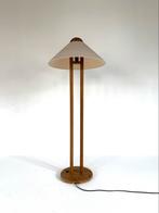 Vintage vloerlamp, +LYSS Denemarken, jaren ‘70, Vintage retro buisframe design rotan webbing papercord deens, Metaal, 100 tot 150 cm