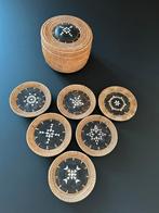 Vintage Rotan Onderzetters met Parelmoer, Ophalen of Verzenden, Gebruikt, Glas of Kopje