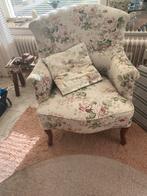 Bloemenfauteuil met Houten Poten, Ophalen, Gebruikt, Minder dan 75 cm, 50 tot 75 cm