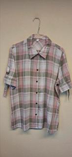 Vintage blouse, maat 40/L - roze, groen & wit - geruit -90's, Maat 38/40 (M), Overige kleuren, ., Ophalen of Verzenden