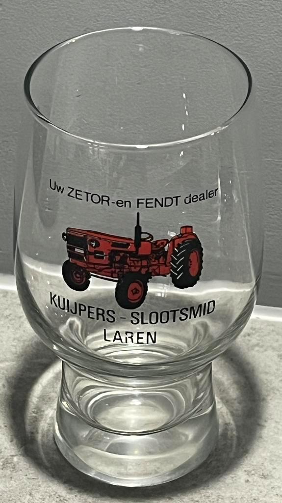glas reclame Zetor Fendt trekker Kuijpers Slootsmid Laren, Verzamelen, Merken en Reclamevoorwerpen, Zo goed als nieuw, Gebruiksvoorwerp