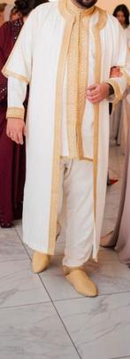 Jabador wit met goud, Kleding | Heren, Trouwkleding en Trouwaccessoires, Ophalen, Zo goed als nieuw, Wit, Ivoor of Crème, Trouwpak