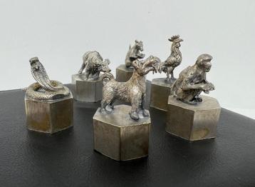 Chinese dierenriem beeldjes - brons/zilver beschikbaar voor biedingen