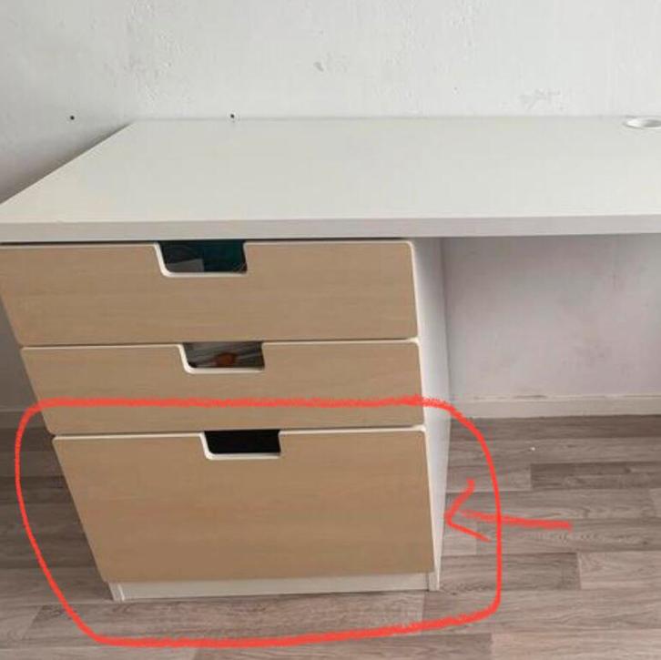 GEZOCHT diepe lade hout/beuken kleur voor ikea stuva bureau., Huis en Inrichting, Kasten | Ladekasten, Zo goed als nieuw, Minder dan 100 cm