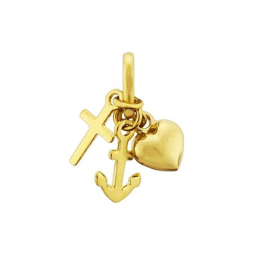 Geloof Hoop & Liefde hangertje 15 mm - 14 karaat goud, Sieraden, Tassen en Uiterlijk, Kettinghangers, Nieuw, Goud, Goud, Kruis of Symbool