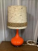 Grote vintage tafellamp ,oranje/ bruine voet keramiek, Ophalen of Verzenden