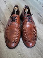 Vero Cuoio prachtige gevlochten handgemaakte schoenen M 44, Vera cuoio, Bruin, Zo goed als nieuw, Veterschoenen