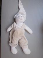 Zacht wit pluche beer knuffel - lichtbruin pluche tuinbroek, Ophalen of Verzenden, Gebruikt, Beer