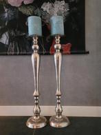Elegante set 2  vloer kandelaars incl gratis kaars, Ophalen of Verzenden, Metaal, 50 tot 75 cm
