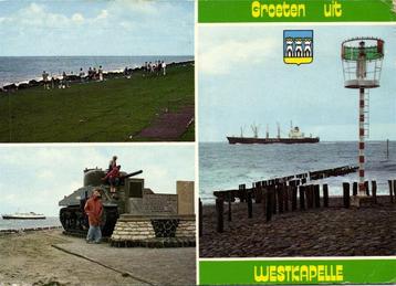 Groeten uit Westkapelle - 3 afb + wapen - 1980 gelopen beschikbaar voor biedingen
